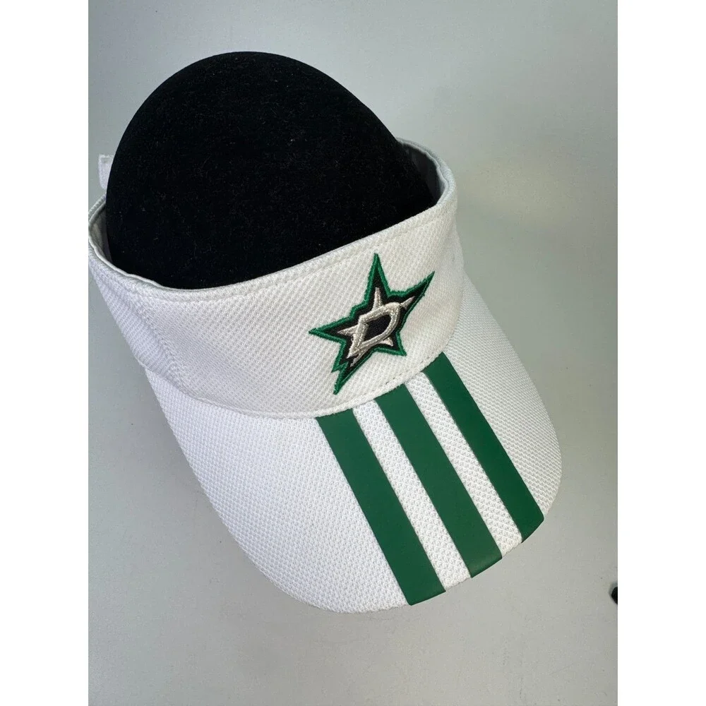 Adidas Dallas Stars NHL Visor White Green OSFA Adjustable Hat Sample New